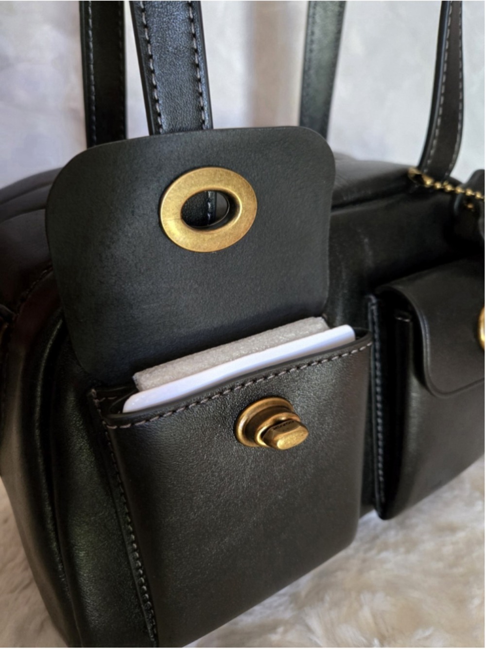 NWOT Coach Originals Black Twin Turnlock Bag 20 Small Leather Satchel - Picture 12 of 14